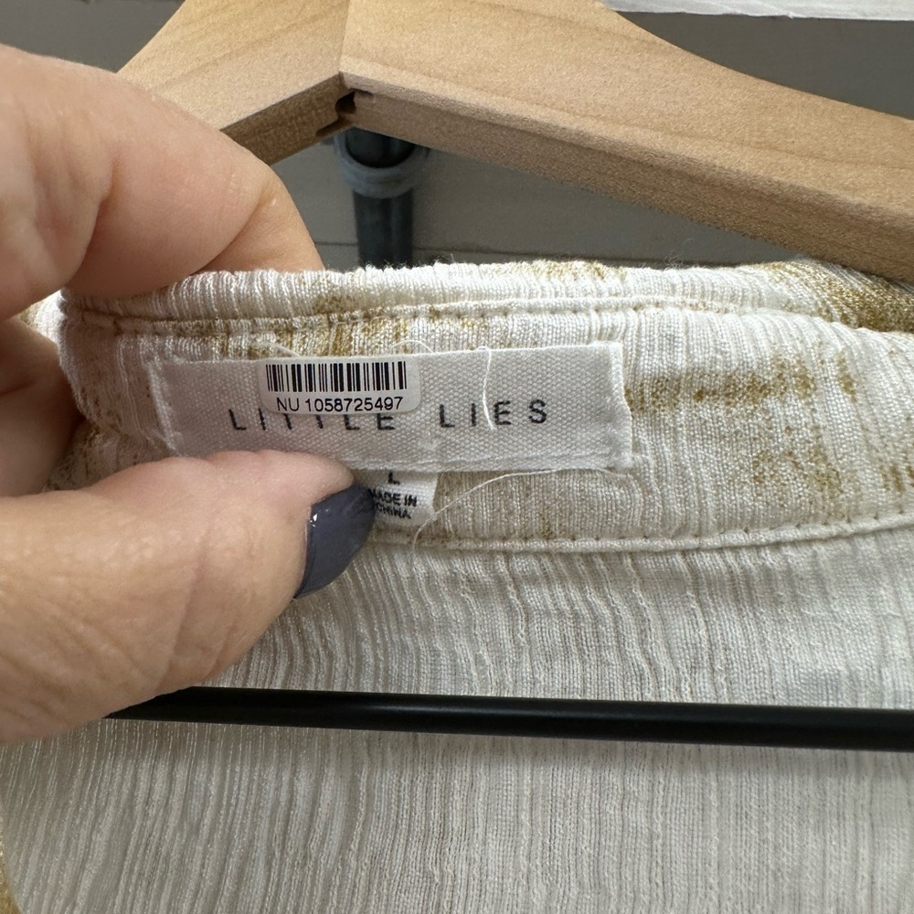 Anthropologie Little Lies Neutral Tie-Waist Midi Dress – Size L - Picture 10 of 10